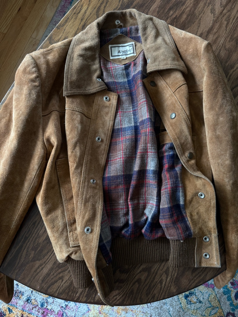 VINTAGE Men's Leather Jacket with Wool